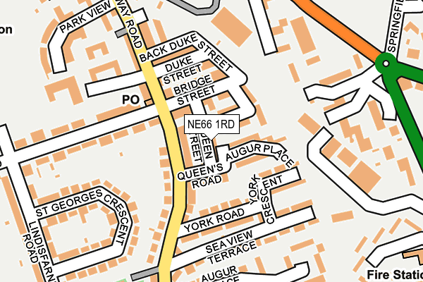 NE66 1RD map - OS OpenMap – Local (Ordnance Survey)