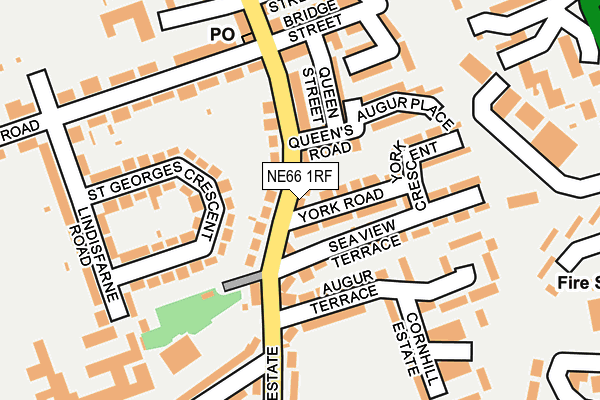 NE66 1RF map - OS OpenMap – Local (Ordnance Survey)