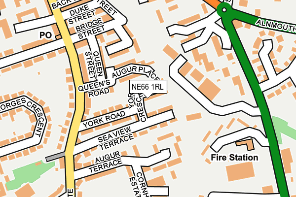 NE66 1RL map - OS OpenMap – Local (Ordnance Survey)