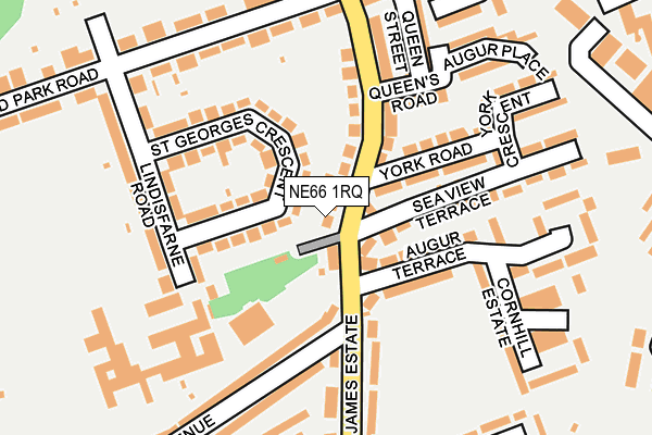 NE66 1RQ map - OS OpenMap – Local (Ordnance Survey)