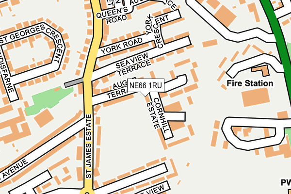 NE66 1RU map - OS OpenMap – Local (Ordnance Survey)