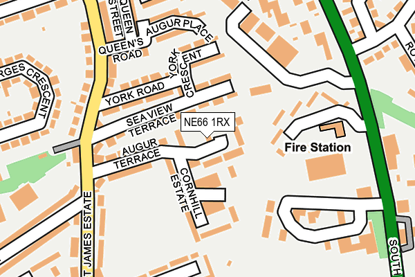 NE66 1RX map - OS OpenMap – Local (Ordnance Survey)