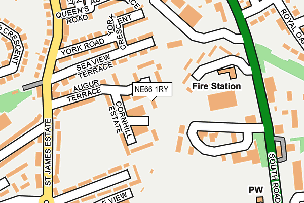 NE66 1RY map - OS OpenMap – Local (Ordnance Survey)