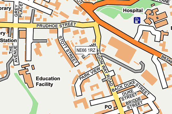 NE66 1RZ map - OS OpenMap – Local (Ordnance Survey)