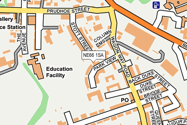 NE66 1SA map - OS OpenMap – Local (Ordnance Survey)