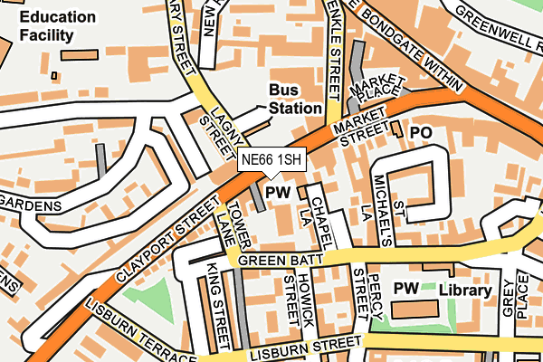 NE66 1SH map - OS OpenMap – Local (Ordnance Survey)