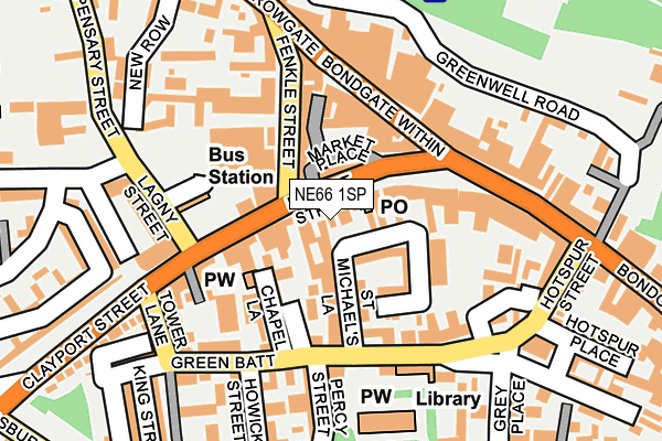 NE66 1SP map - OS OpenMap – Local (Ordnance Survey)