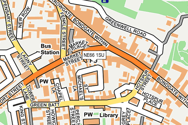 NE66 1SU map - OS OpenMap – Local (Ordnance Survey)