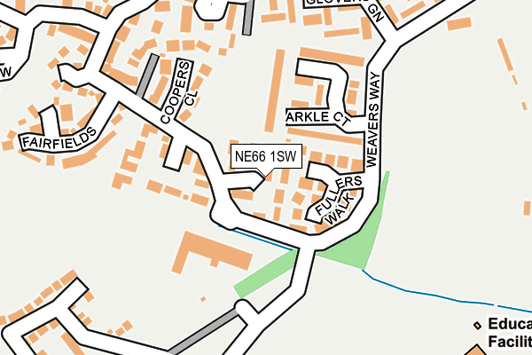 NE66 1SW map - OS OpenMap – Local (Ordnance Survey)