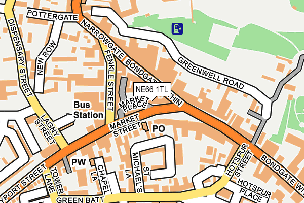 NE66 1TL map - OS OpenMap – Local (Ordnance Survey)