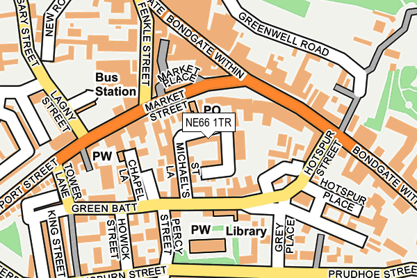 NE66 1TR map - OS OpenMap – Local (Ordnance Survey)