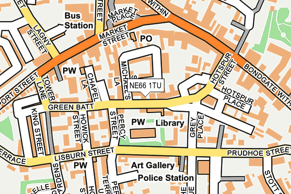 NE66 1TU map - OS OpenMap – Local (Ordnance Survey)