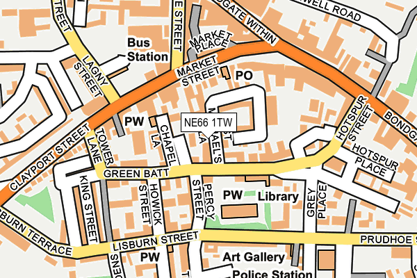 NE66 1TW map - OS OpenMap – Local (Ordnance Survey)