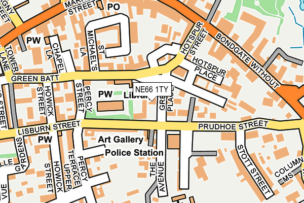 NE66 1TY map - OS OpenMap – Local (Ordnance Survey)