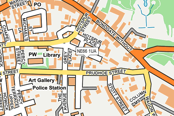 NE66 1UA map - OS OpenMap – Local (Ordnance Survey)