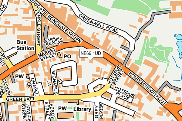NE66 1UD map - OS OpenMap – Local (Ordnance Survey)