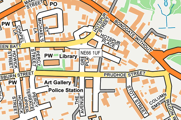 NE66 1UF map - OS OpenMap – Local (Ordnance Survey)