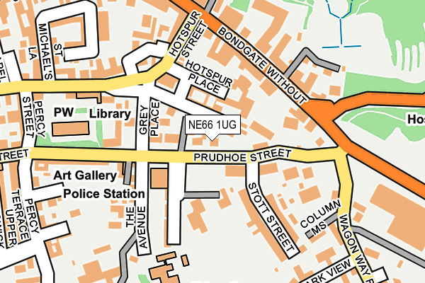 NE66 1UG map - OS OpenMap – Local (Ordnance Survey)