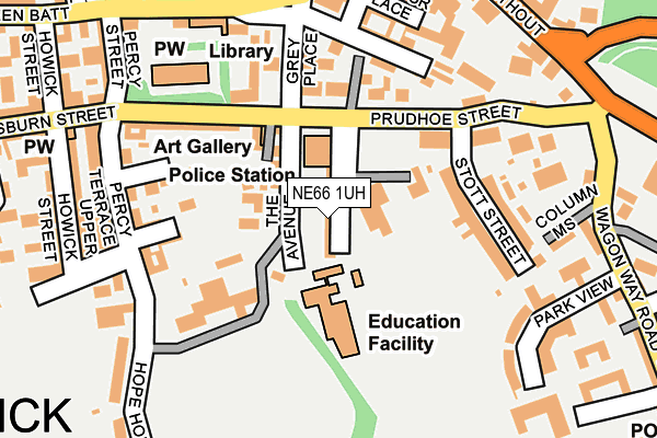 NE66 1UH map - OS OpenMap – Local (Ordnance Survey)