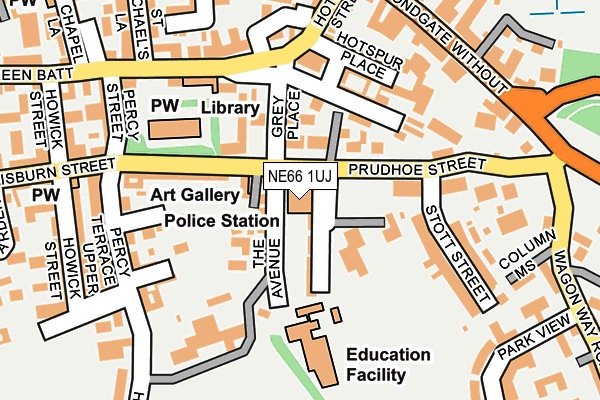 NE66 1UJ map - OS OpenMap – Local (Ordnance Survey)