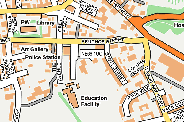 NE66 1UQ map - OS OpenMap – Local (Ordnance Survey)