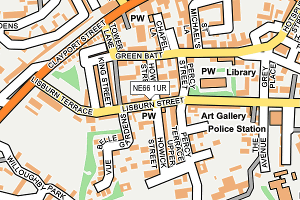 NE66 1UR map - OS OpenMap – Local (Ordnance Survey)