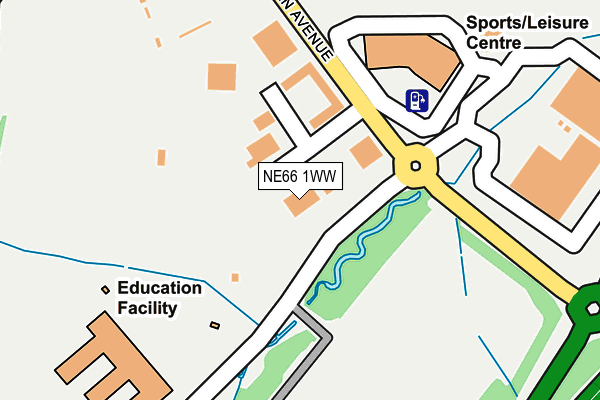 NE66 1WW map - OS OpenMap – Local (Ordnance Survey)