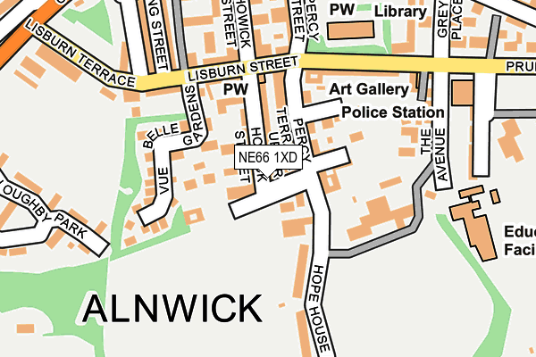 NE66 1XD map - OS OpenMap – Local (Ordnance Survey)