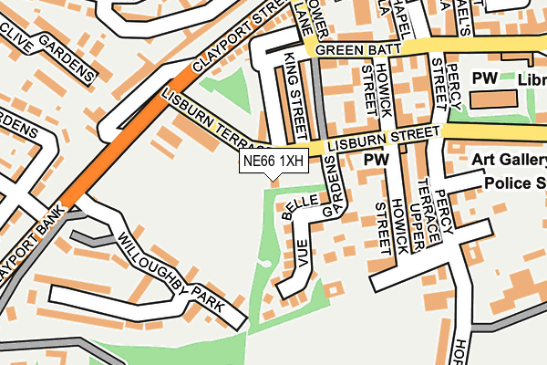 NE66 1XH map - OS OpenMap – Local (Ordnance Survey)