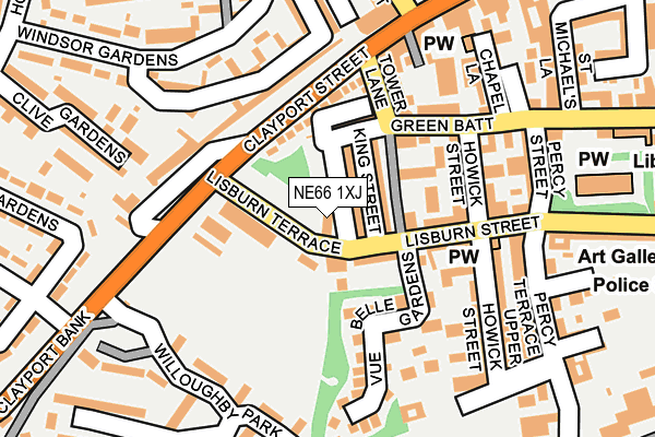 NE66 1XJ map - OS OpenMap – Local (Ordnance Survey)