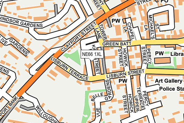 NE66 1XL map - OS OpenMap – Local (Ordnance Survey)