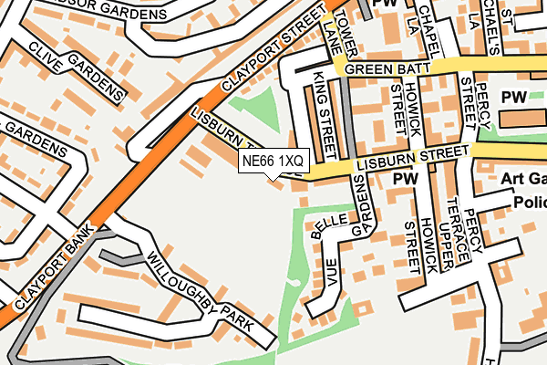 NE66 1XQ map - OS OpenMap – Local (Ordnance Survey)