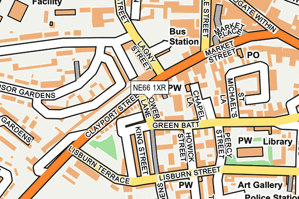 NE66 1XR map - OS OpenMap – Local (Ordnance Survey)