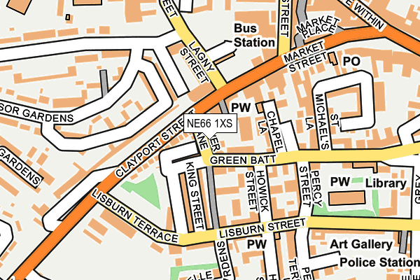 NE66 1XS map - OS OpenMap – Local (Ordnance Survey)