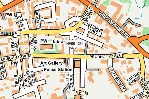 NE66 1XU map - OS OpenMap – Local (Ordnance Survey)