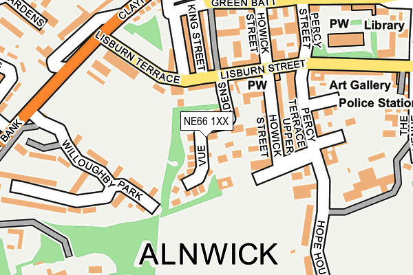 NE66 1XX map - OS OpenMap – Local (Ordnance Survey)