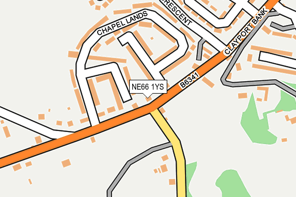 NE66 1YS map - OS OpenMap – Local (Ordnance Survey)