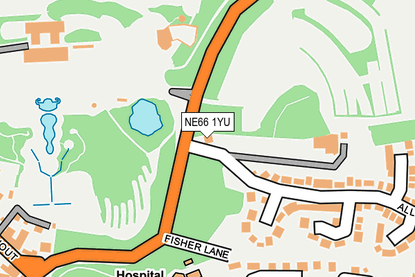 NE66 1YU map - OS OpenMap – Local (Ordnance Survey)