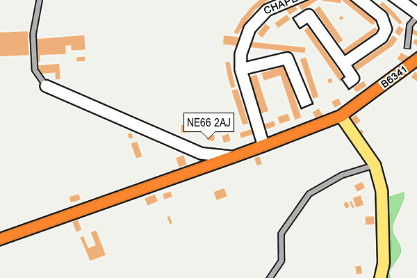 NE66 2AJ map - OS OpenMap – Local (Ordnance Survey)