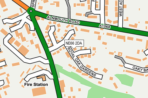 NE66 2DA map - OS OpenMap – Local (Ordnance Survey)
