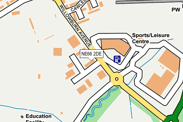 NE66 2DE map - OS OpenMap – Local (Ordnance Survey)