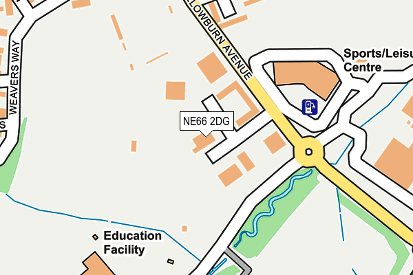 NE66 2DG map - OS OpenMap – Local (Ordnance Survey)