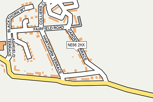 NE66 2HX map - OS OpenMap – Local (Ordnance Survey)