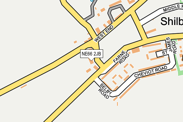NE66 2JB map - OS OpenMap – Local (Ordnance Survey)