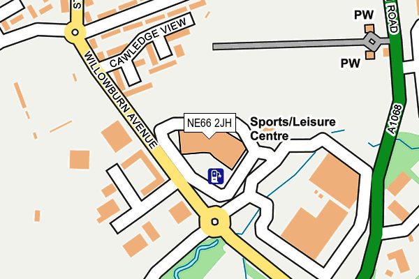 NE66 2JH map - OS OpenMap – Local (Ordnance Survey)