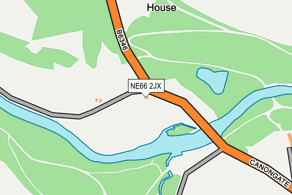 NE66 2JX map - OS OpenMap – Local (Ordnance Survey)