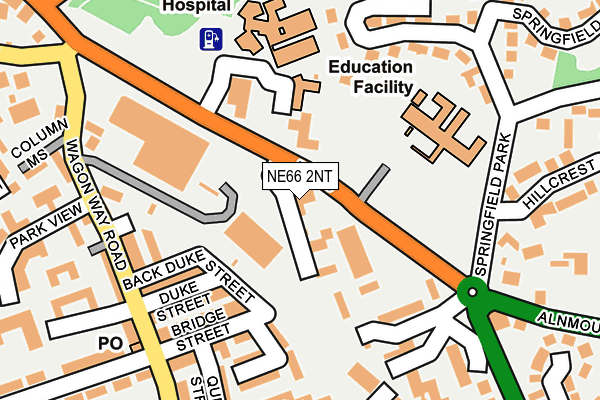NE66 2NT map - OS OpenMap – Local (Ordnance Survey)