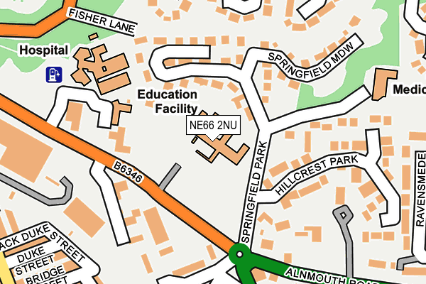 NE66 2NU map - OS OpenMap – Local (Ordnance Survey)