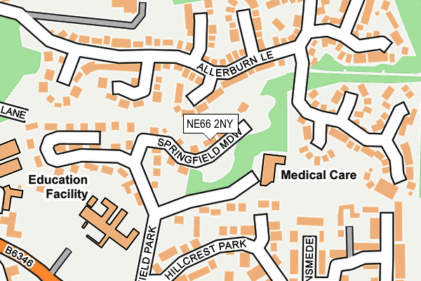 NE66 2NY map - OS OpenMap – Local (Ordnance Survey)