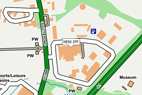 NE66 2PF map - OS OpenMap – Local (Ordnance Survey)